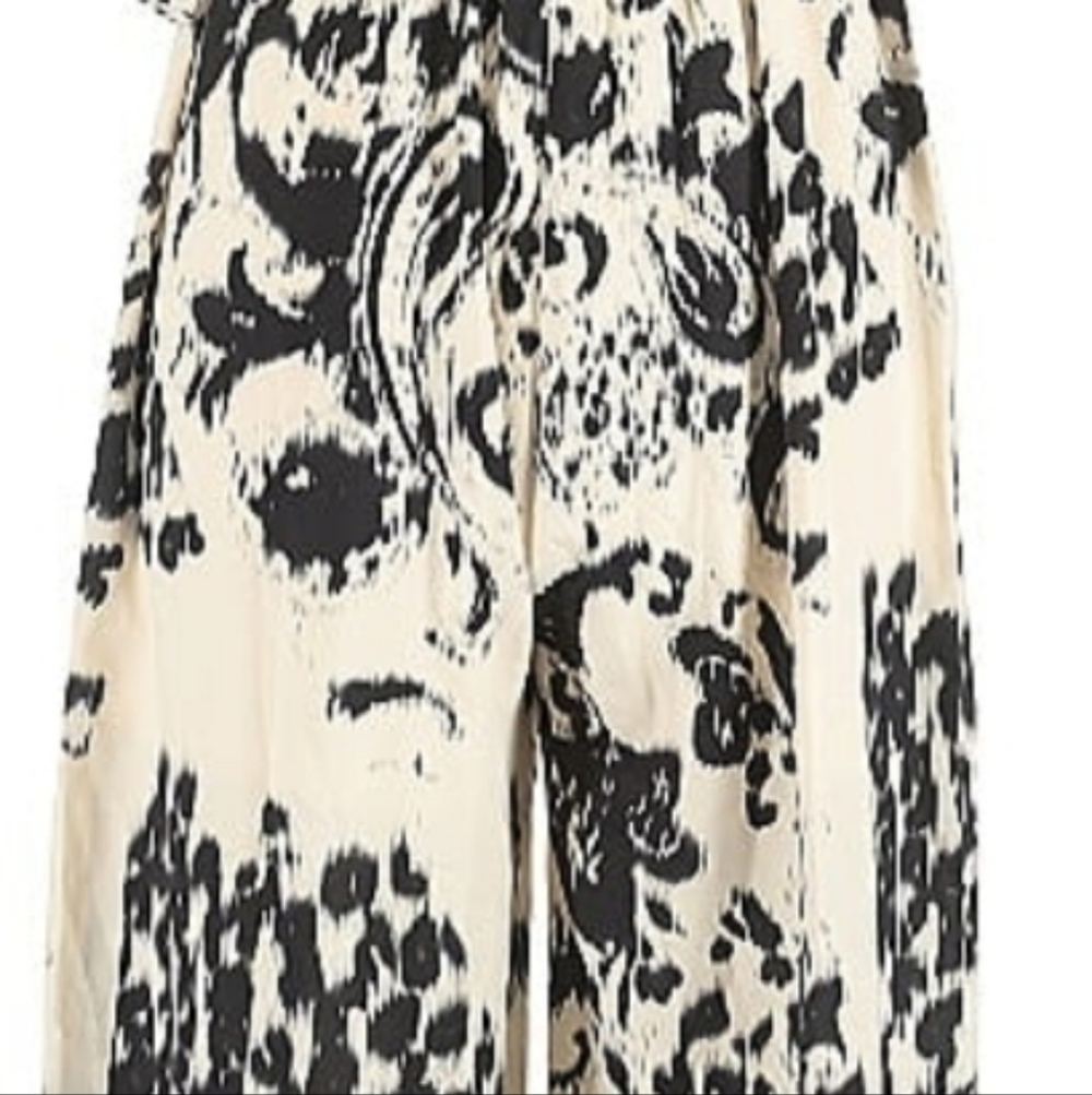 Entro Monochrome Patterned Jumpsuit Ivory & Black EUC - Picture 6 of 7